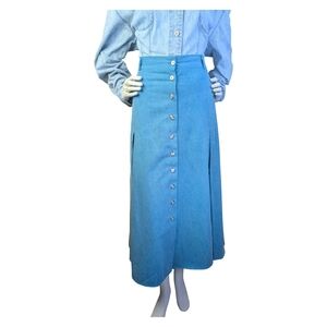 Vintage Western Attitude Maxi Button Front Boho Skirt | Plus Sized, Size 18